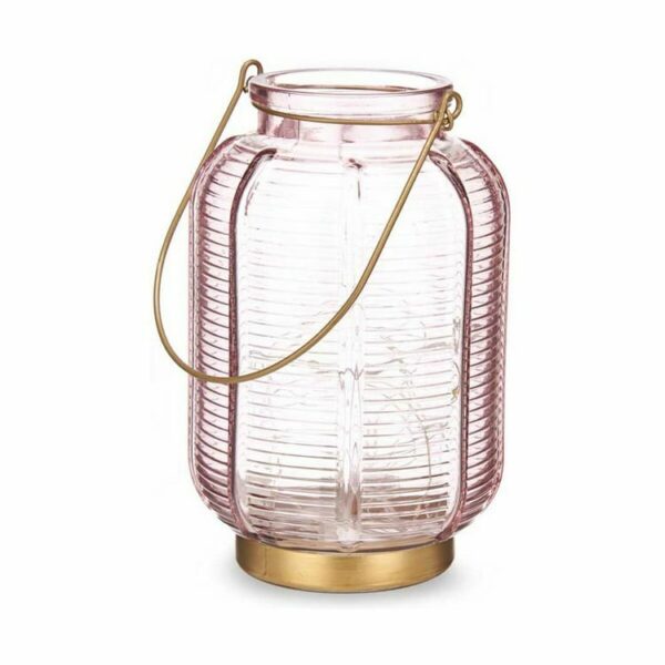 Lanterne LED rose or en verre - Image 2