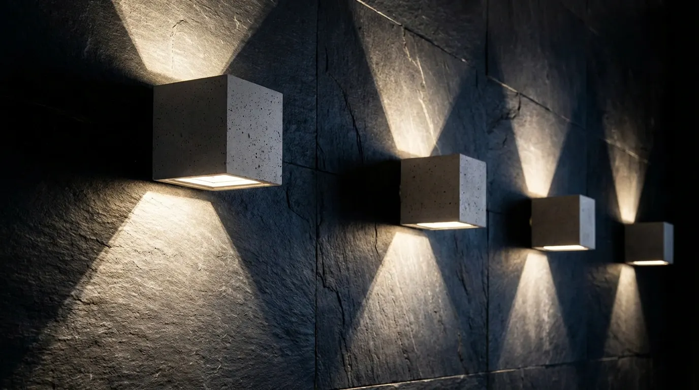 Effet lumière applique Leo béton