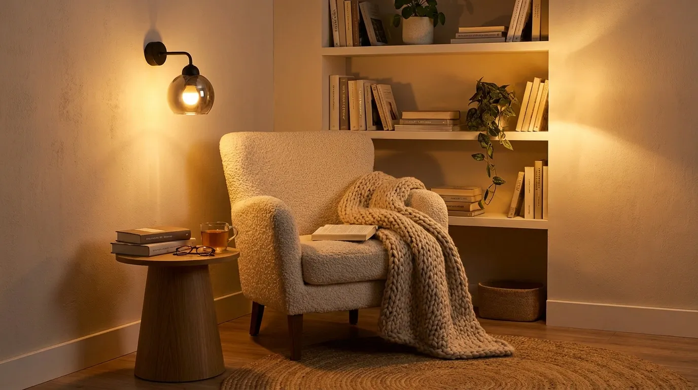 Ambiance lumineuse salon vintage