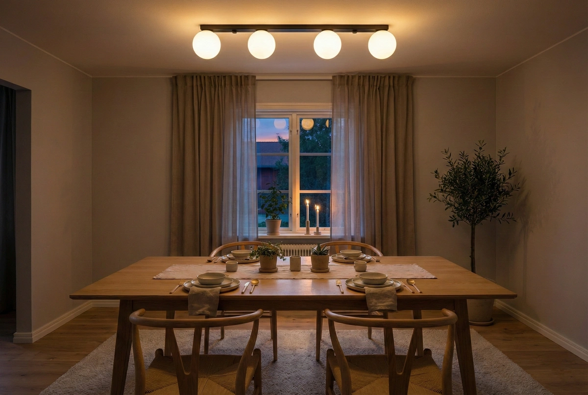 Eclairage table salle à manger plafonnier boules