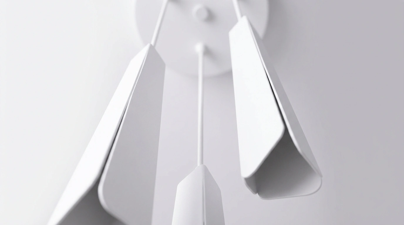 Détail tubes acier blanc suspension triple