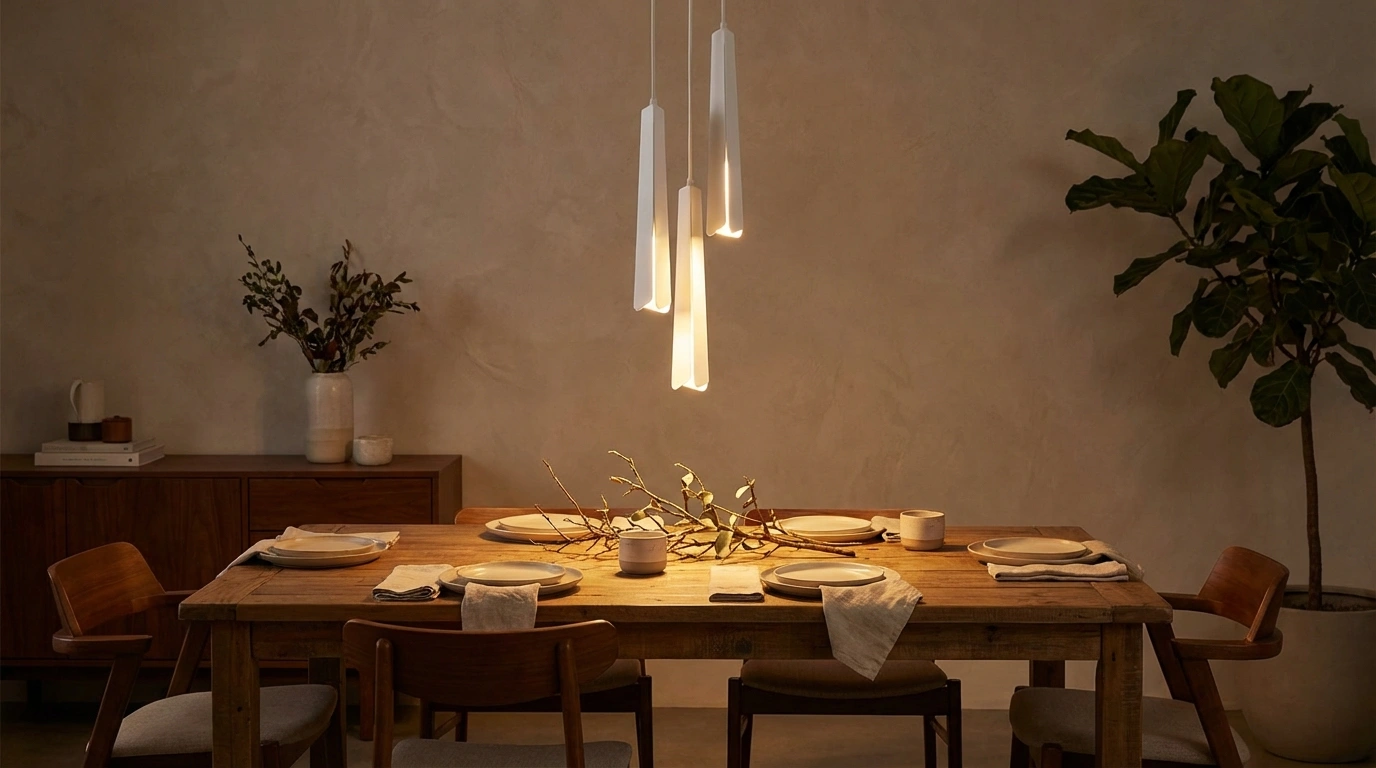 Effet lumière suspension cascade blanche