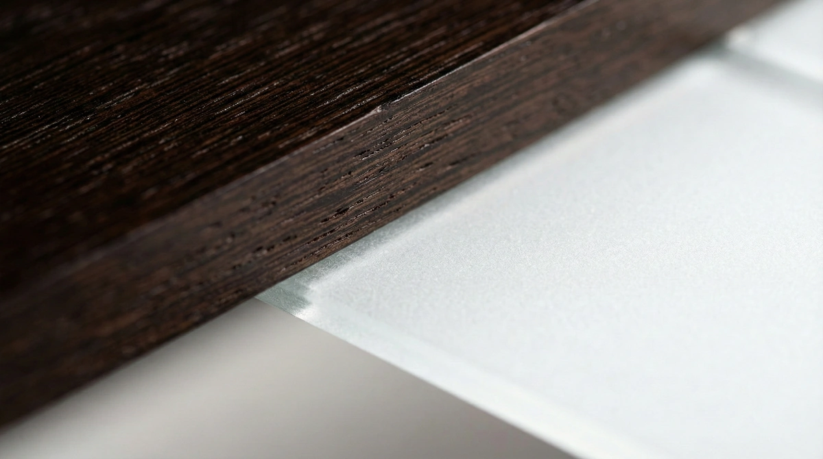 Texture bois wengé et verre blanc