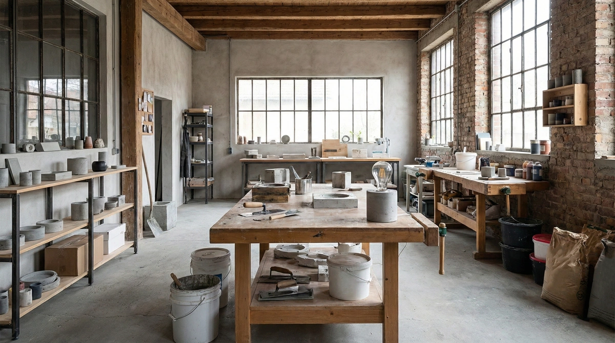 Fabrication lampe béton cube Europe