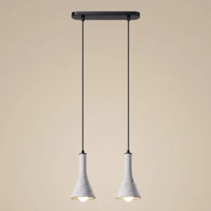 Soluna – Suspension Double Conique en Béton