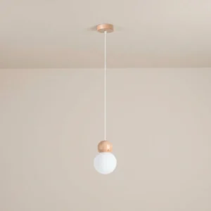 Auréon – Suspension Boule en Verre & Bois Naturel