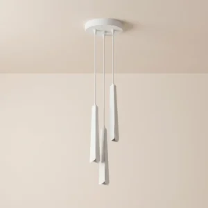 Heliora – Suspension Cascade de 3 Tubes Blancs