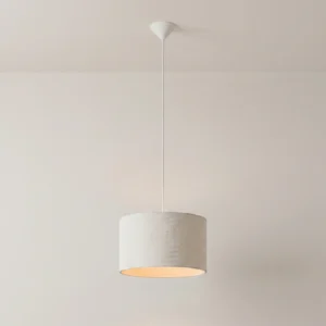 NOVA – Suspension Cylindrique Tissu Blanc
