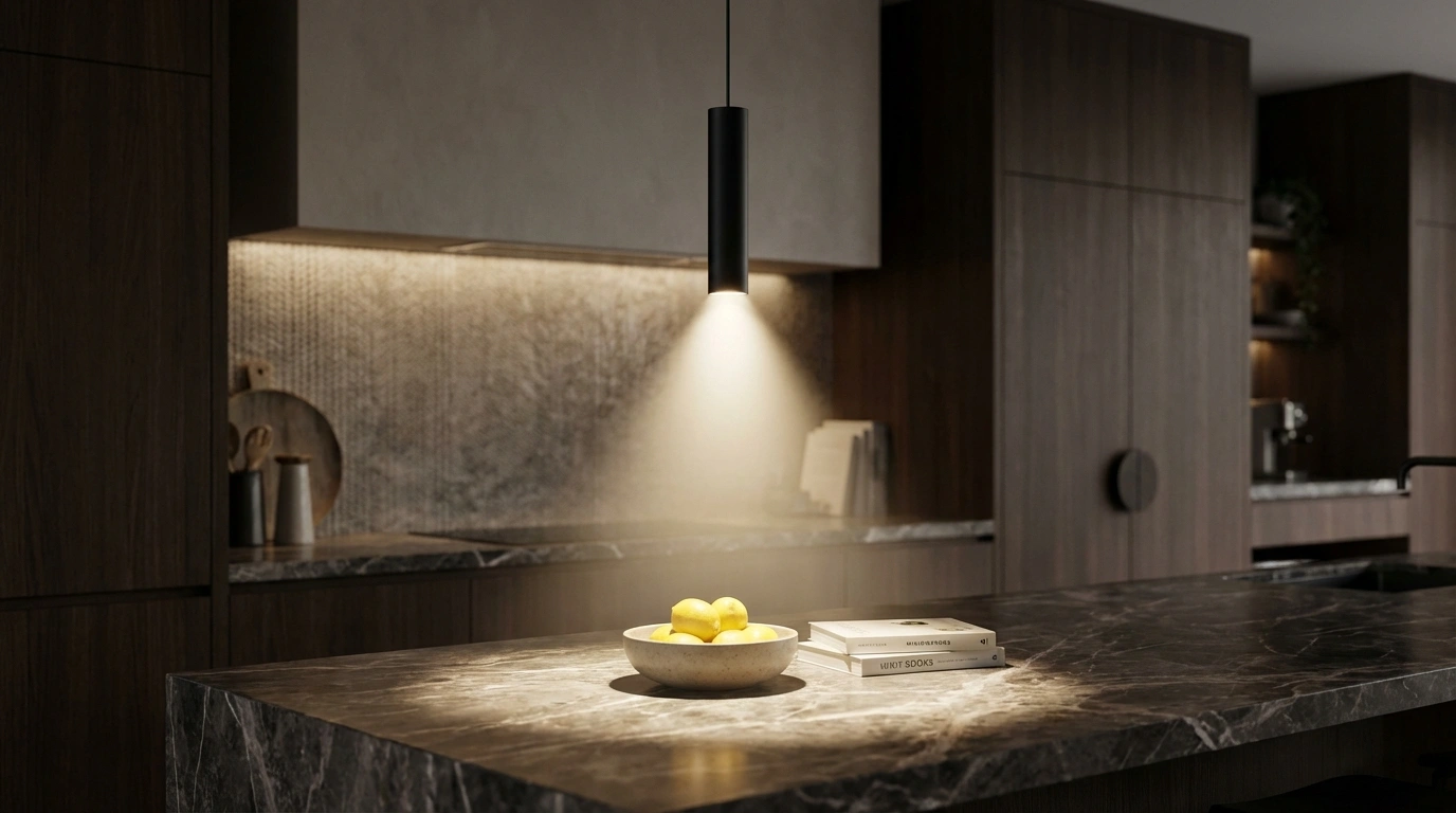 Éclairage îlot cuisine suspension GU10 noire